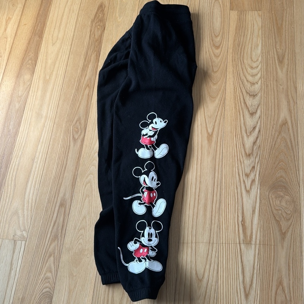 Disney Mickey Mouse Hoodie Set Size L Black Sweatshirt Joggers Lounge - Picture 9 of 10
